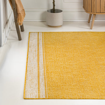 Alda Modern Minimalist Mingled Solid Indoor/Outdoor Area Rug